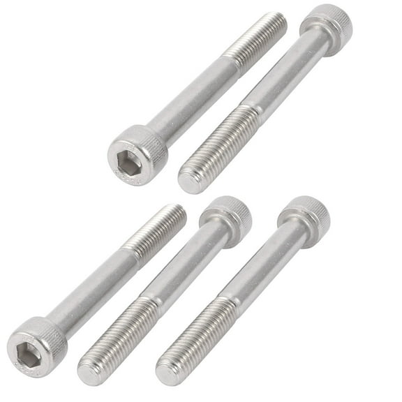 M8x70mm 304 Stainless Steel 28mm Half Thread Hex Socket Head Cap Screw Bolt 5Pcs