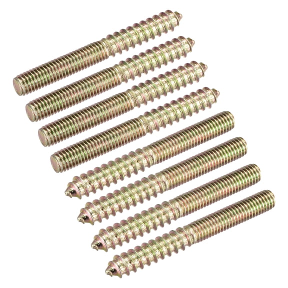 M8x70mm Hanger Bolts, 8 Pack Double Ended Thread Dowel Screws for Wood Furniture