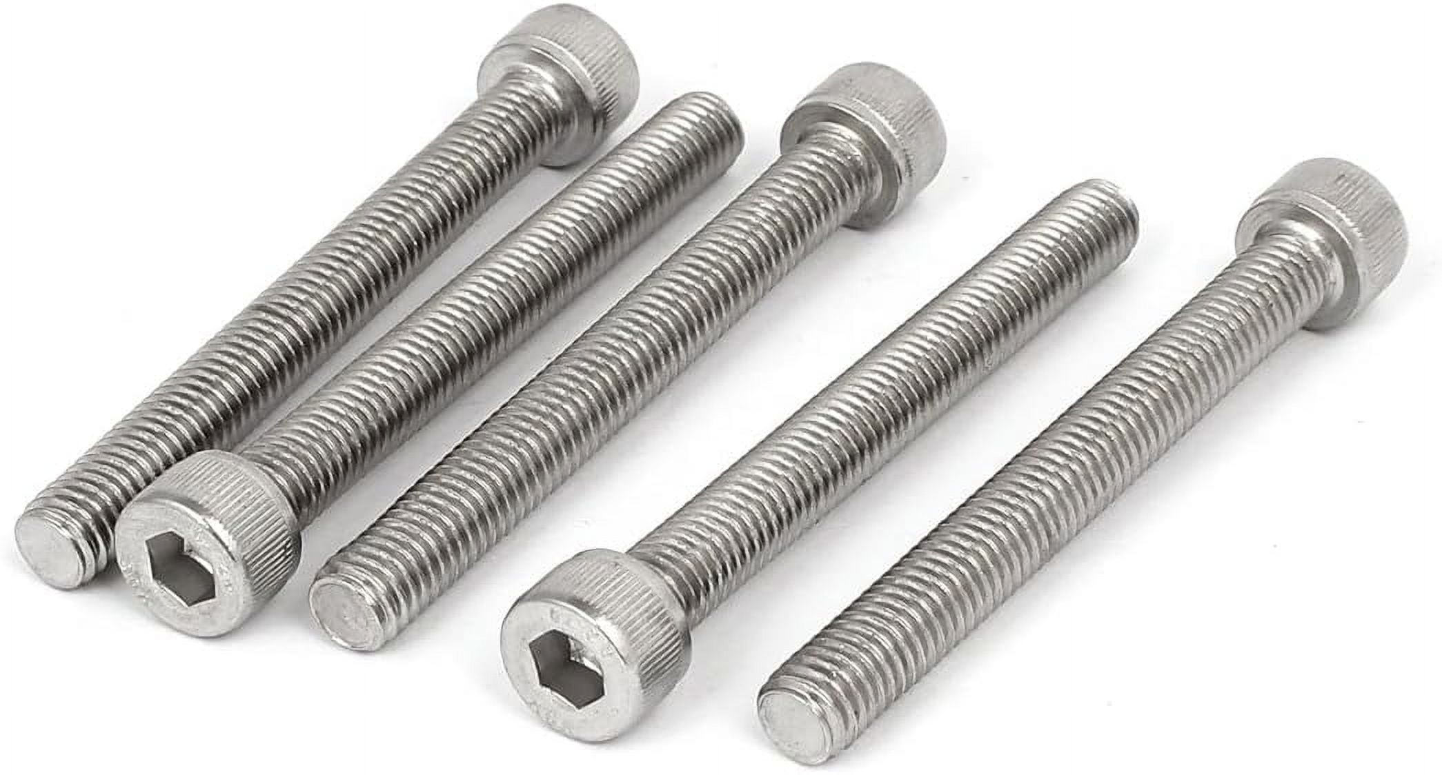 MroMax 8Pcs Silver Tone M8x70mm Round Cap Head Stainless