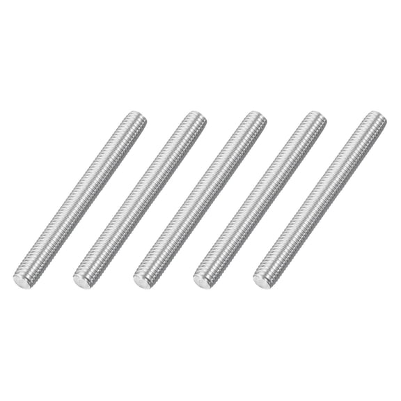 M8x75mm Fully Threaded Rod, 5Pcs 316 Stainless Steel 2.5 Pitch Threaded Screw