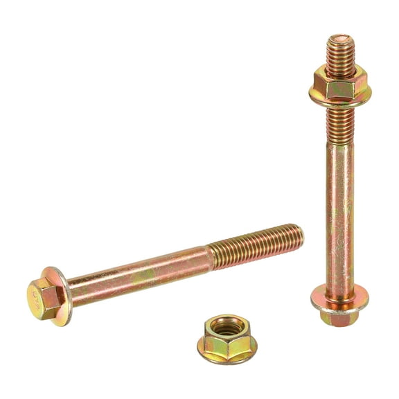 M8x80mm 5Pcs Carbon Steel Flanged Hex Bolts with Nuts, Partially Threaded