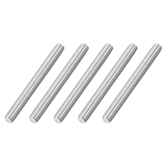 M8x80mm Fully Threaded Rod, 5Pcs 316 Stainless Steel 2.5 Pitch Threaded Screw