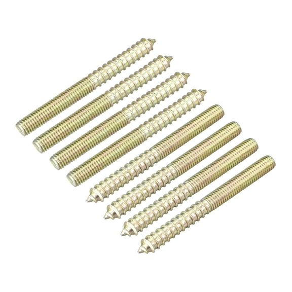 M8x80mm Hanger Bolts, 8 Pack Double Ended Thread Dowel Screws for Wood Furniture