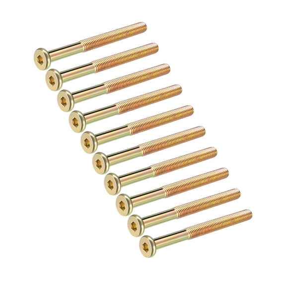 M8x85mm Furniture Screw Hex Socket Machine Screws Zinc Plated Fasteners Bolts Half Thread Carbon Steel 10 Pcs
