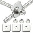 thumbnail image 1 of M8x90mm Fully Threaded Rod, 2Set 304 Stainless Steel Threaded Rods Bar Studs Right Hand Threads with Nut Square Washer for Structural Anchoring Fastening Screw, 1 of 7