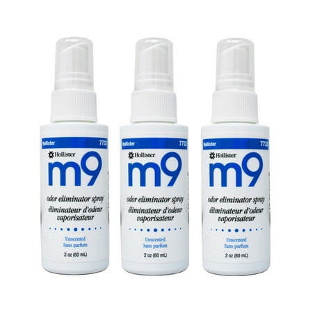 Hollister m9 Odor Eliminator Spray, Unscented, 2 ounce Pump Spray Bottle, 3 Count