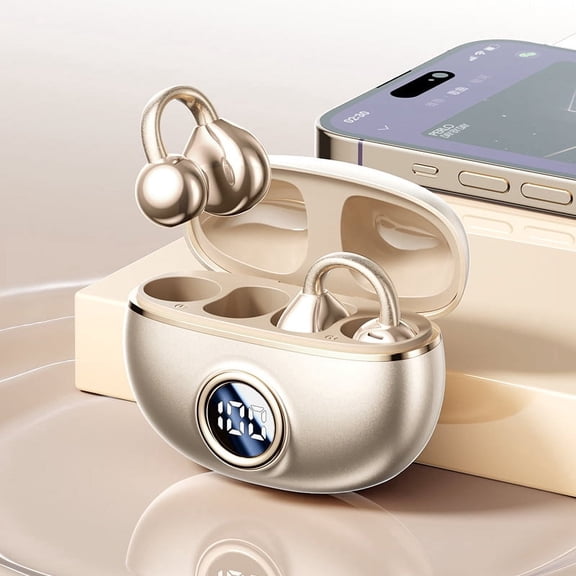 LAATIKUI M97 Bluetooth headphones spherical OWS electroplated ear-hook Earbuds Wireless LED Display Waterproof headphones Skin