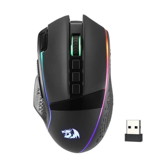 M991 Wireless Gaming Mouse 26000 Dpi 3-mode Gamer Mice W/rapid Fire Key 9 Macro Buttons Capacity And Rgb Backlight For Pc/mac/laptop Black