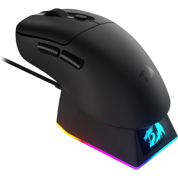M998 Lightweight  Gaming  with RGB   Dock, BT/2.4G /Wired Optical Mice, 24000 DPI, 5 Programmable Buttons for PC/, Black
