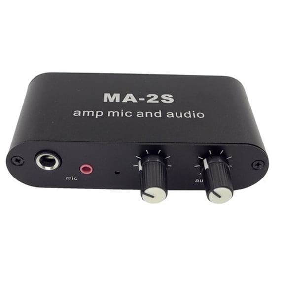 MA-2S Microphone Music Mixed Preamplifier 6.5mmDynamic 3.5mmCondenser Amplifier MIC and AudioMixer DC5-12V 5.5x2.1MM(US)