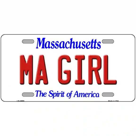 MA Girl Massachusetts Metal Novelty License Plate 12" x 6" Automotive