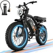 MA-L 1500W Peak Electric Bike for Adults, 48V 15Ah Battery, 20" x 4" Snow Fat Tire, Full Suspension, Shimano 7-Speed, E-Mountain Bike, UL2849