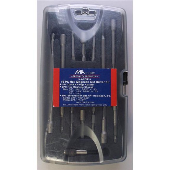 MA-Line MA-NDK16 Nut Driver Kit - 16 Piece