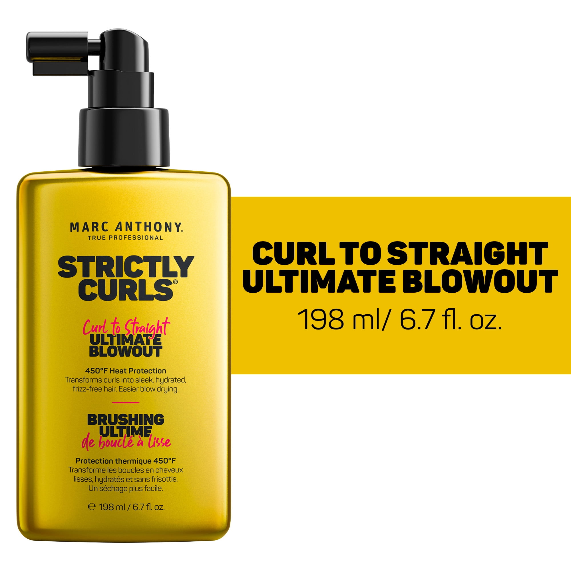 Marc Anthony STRICTLY CURLS, Curl to Straight Ultimate Blowout Heat Protective Spray, 6.7 fl oz