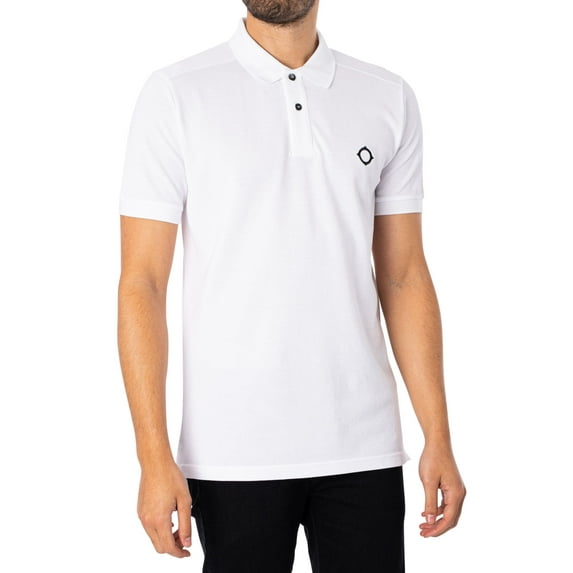 MA.STRUM Pique Polo Shirt, White