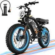 MA-T Dual 1500W Peak Electric Bike for Adults, 48V 15Ah Battery, 20" x 4" Snow Fat Tire, Full Suspension, Shimano 7-Speed, E-Mountain Bike, UL2849