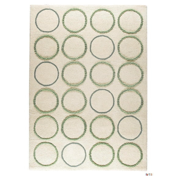 MA Trading Handmade Indian Bilbao Rug (India) White 5'6" x 7'10" Wool,Cotton,Natural Fiber 5' x 8' Dining Room