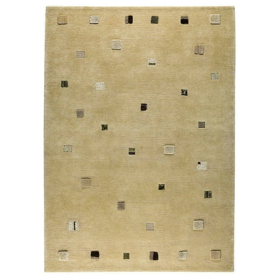 MA Trading Handmade Indian Colombia Rug (India) Light Brown 5'6" x 7'10" Synthetic,Viscose,Wool 6' x 9' Bedroom