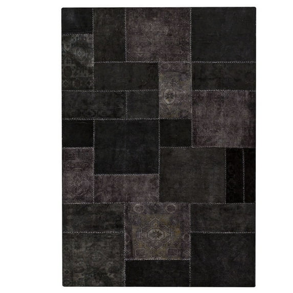MA Trading Handmade Indo Renaissance Rug (India) Black 5'2" x 7'6" 5' x 8' Bedroom Transitional,Modern & Contemporary