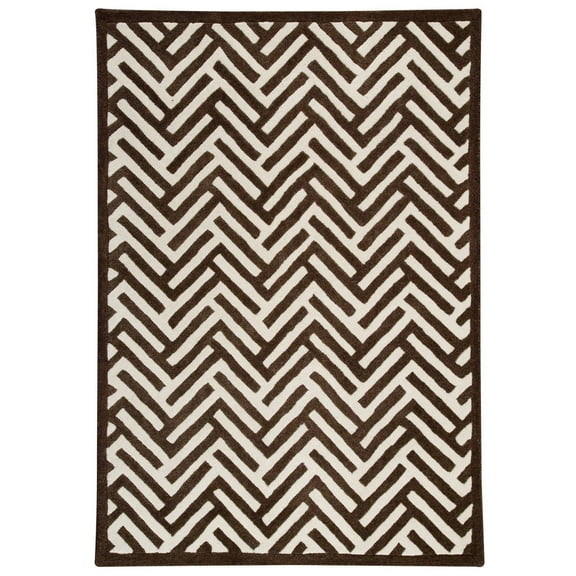 MA Trading Handmade Portland Rug (India) Brown 4'6" x 6'6" Natural Fiber, New Zealand Wool 4' x 6' Bedroom