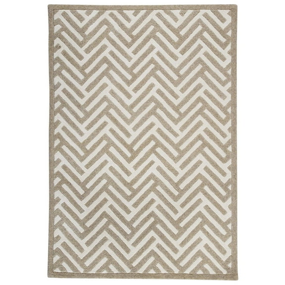 MA Trading Handmade Portland Rug (India) White 6'6" x 9'9" Natural Fiber, New Zealand Wool 6' x 9' Dining Room