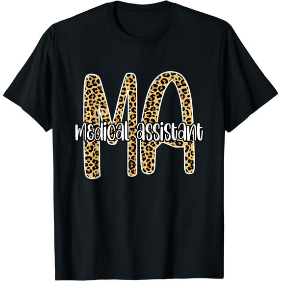 MA medical assistant Tee, Leopard plaid Clinical nurse Gift T-Shirt