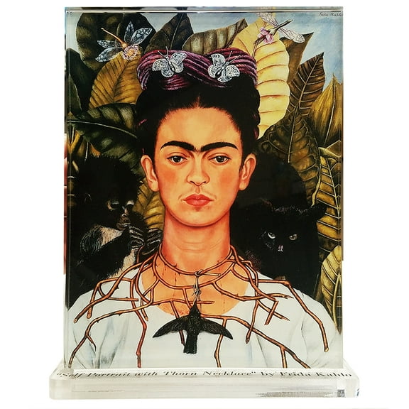 MA0011 Frida Kahlo Self Portrait with Thorn Necklace Clear Acrylic Display