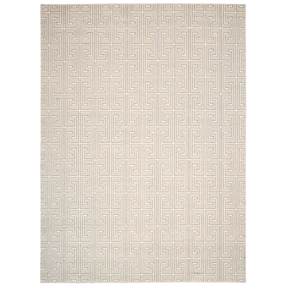 Glistening Nights Beige Synthetic 93" Minimalist Area Rug