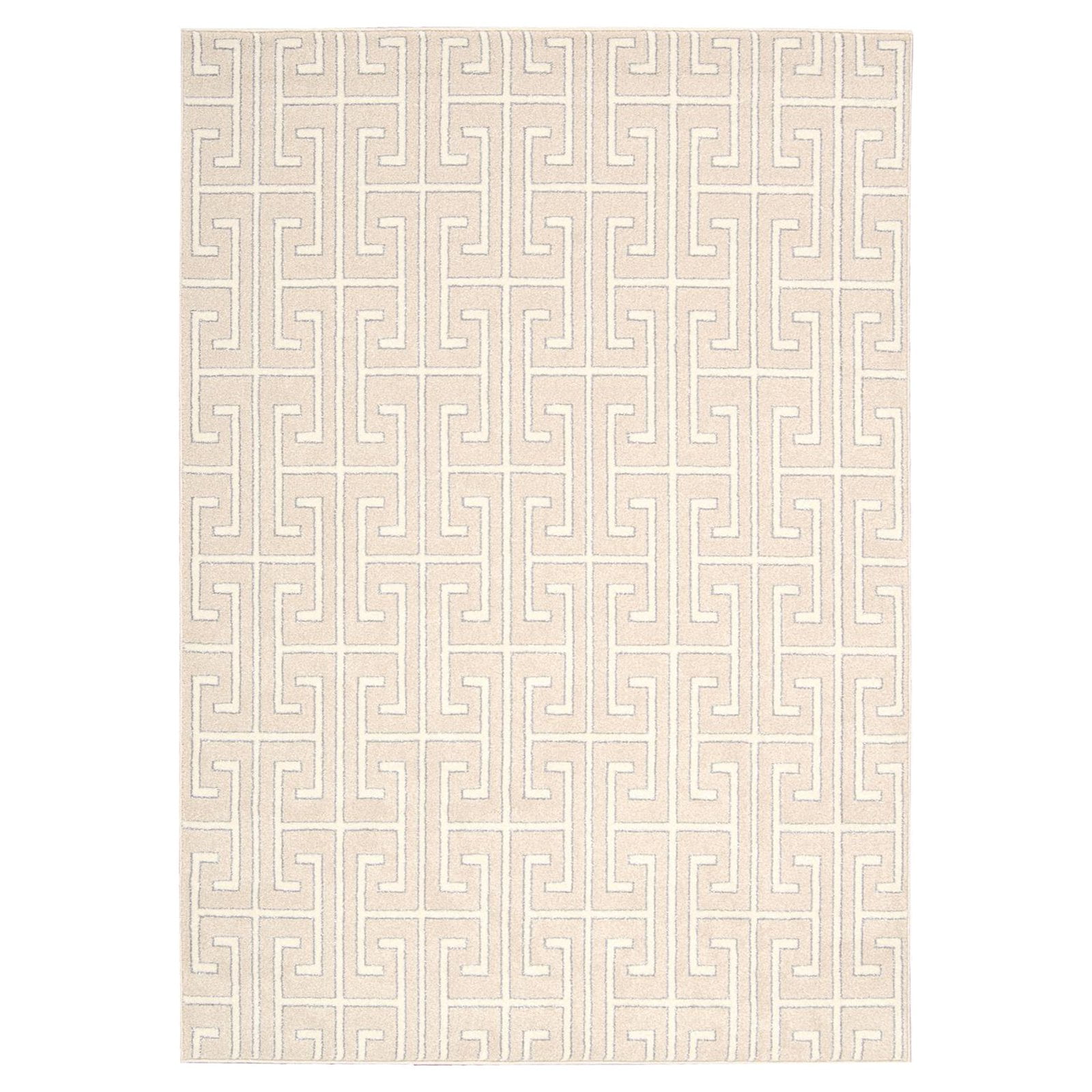 Glistening Nights Beige Synthetic 93" Minimalist Area Rug