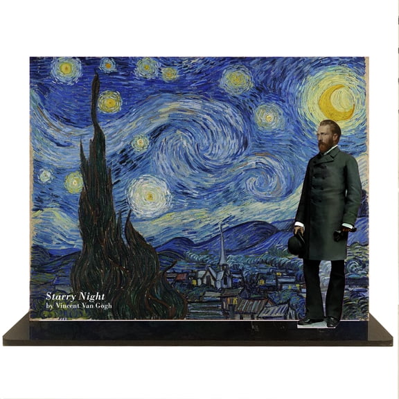 MA1005 Vincent van Gogh Starry Night Masters and Their Works Clear Acrylic Display