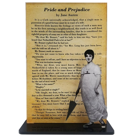MA1013 Jane Austen Pride and Prejudice Masters and Their Works Clear Acrylic Display