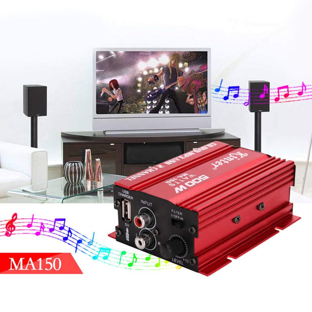 MA150 500W Car Motorcycle 12V 2CH 2 Channel Audio AMP Amplifier