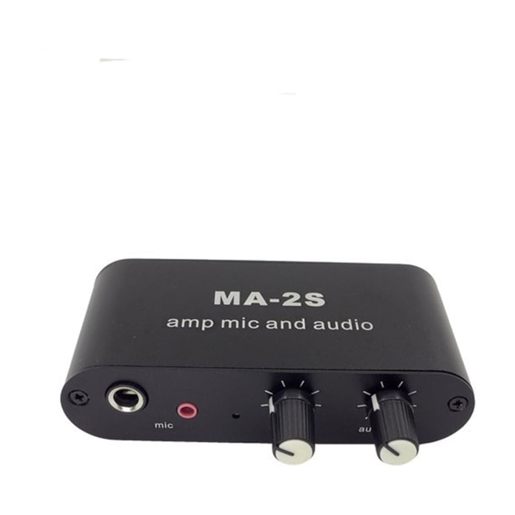 MA2S Preamp Small Stereo Sound Preamplifier Boosts Dynamic Mic 75X for Podcast Streaming Feature 3 Output Port