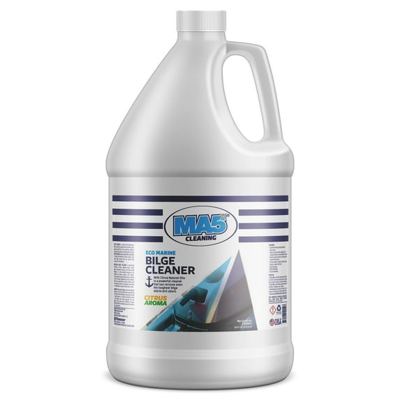 MA5x Eco-marine Boat Bilge Cleaner | Heavy Duty Degreaser for Motor Cabins and Boat Bilge Surfaces | Fresh Citrus Aroma Clean Scent | Gallon | Pack of 1