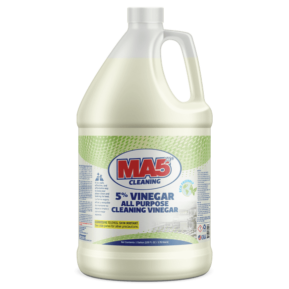 MA5x Vinegar 5% All-Purpose Cleaner - Industrial Strength, Eco-Friendly, Multi-Surface Cleaning Vinegar - Biodegradable, Non-Toxic, Made in USA - Gallon Pack of 1
