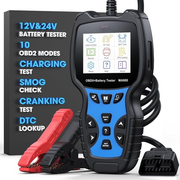 MA900 OBD2 Scanner + Tester 2 in 1, Professional Code Reader Check Engine Diagnostic Scan Tool, 12V 24V 100-2000CCA Test Tool with & Cranking Test for ,