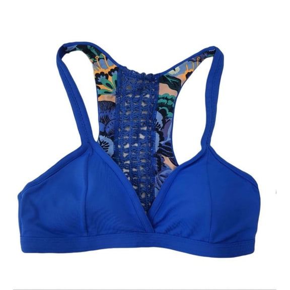 MAAJI Women's Laced Padded Swim Bikini Top, Blue, Medium