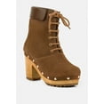 thumbnail image 1 of MAAYA Tan Handcrafted Collared Suede Boot, 1 of 7