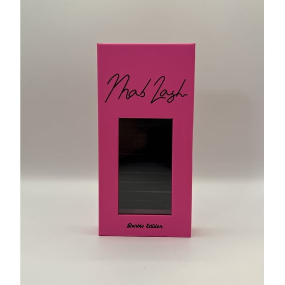 MAB Lash Barbie Edition Cashmere Lash Extensions Tray .03 D Curl 14 mm Length / Premium Matte Black Individual Lashes / For Professional Lash Use