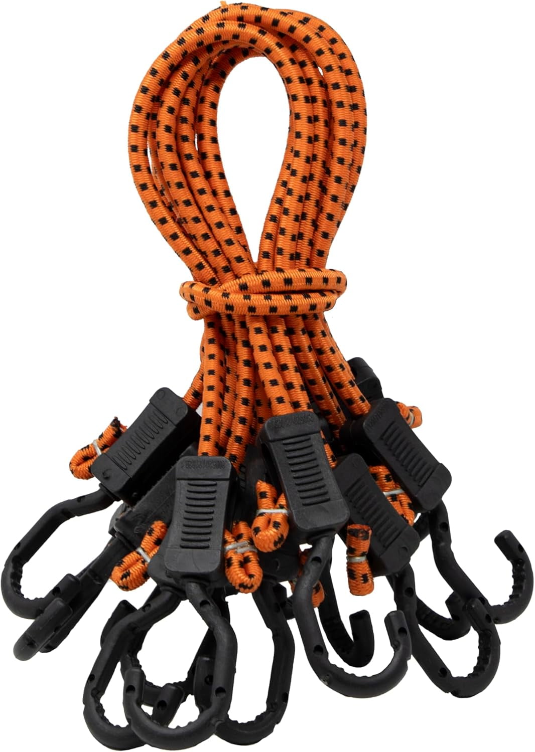 MABC-24 All- Purpose Adjustable Bungee Cords with Hooks, 24-Inch, Orange/Black, 10 Count