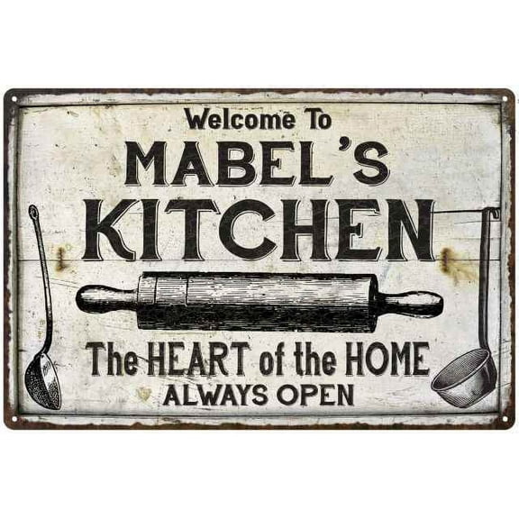MABEL'S Kitchen Farmhouse Sign 8 x 12 High Gloss Metal 208120033259