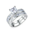 thumbnail image 1 of MABELLA 3.44 Carat TCW Princess Cut 925 Sterling Silver Wedding Rings Bridal Set, 1 of 10