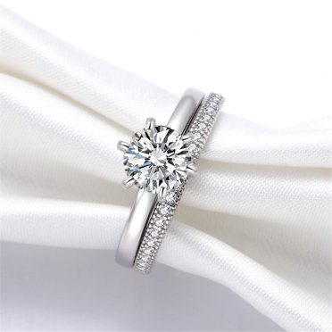 amlbb Vintage Floral Diamond Wedding Ring Set, Alloy amlbb Vintage Floral Diamond Wedding Ring Set, Alloy
