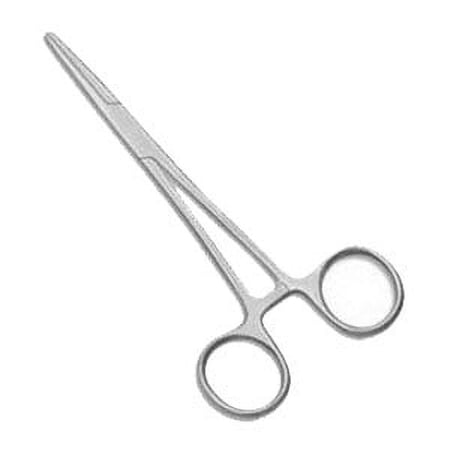 Mabis Kelly Locking Forceps, Stainless Steel, 5.5", Silver, 1 Count