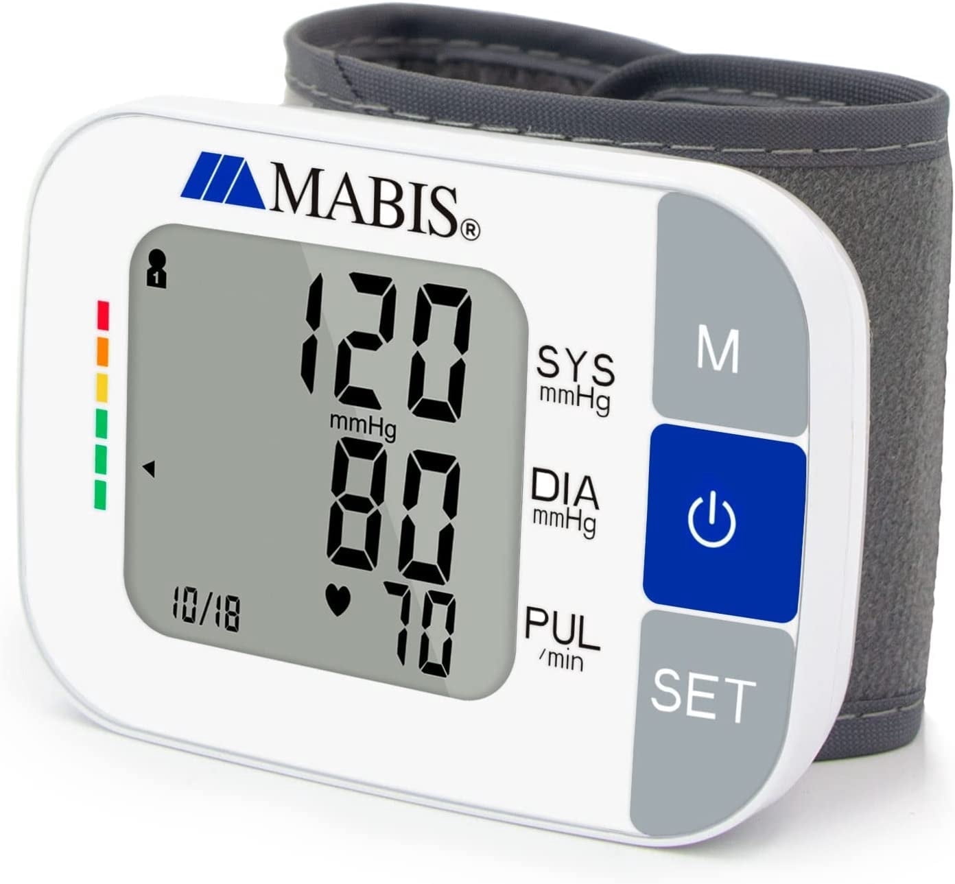 MABIS Universal Wrist Talking Blood Pressure Monitor, Visual BP Guide ...