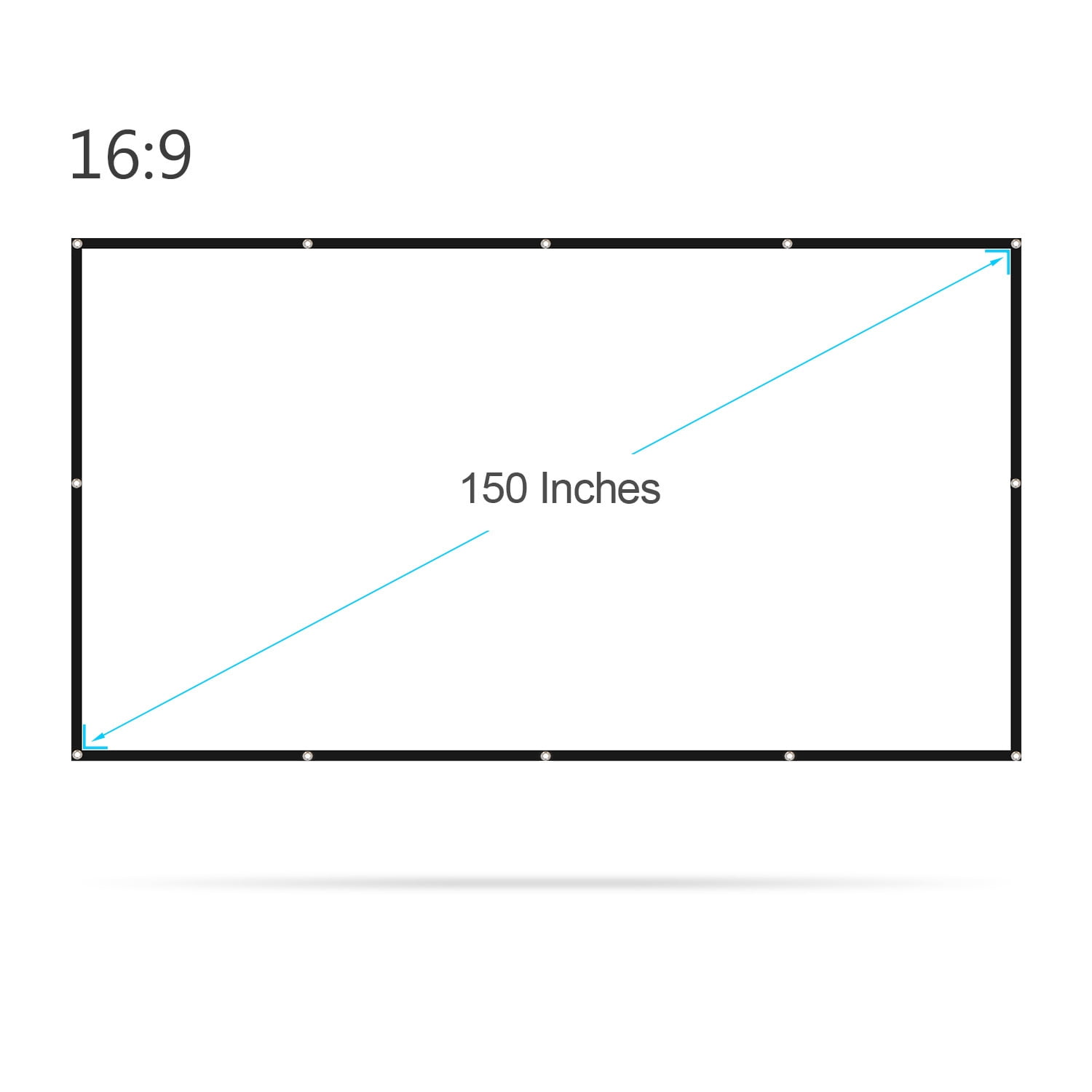 MABOTO 150 inches Projector Screen Widescreen 16:9 Portable Projection ...