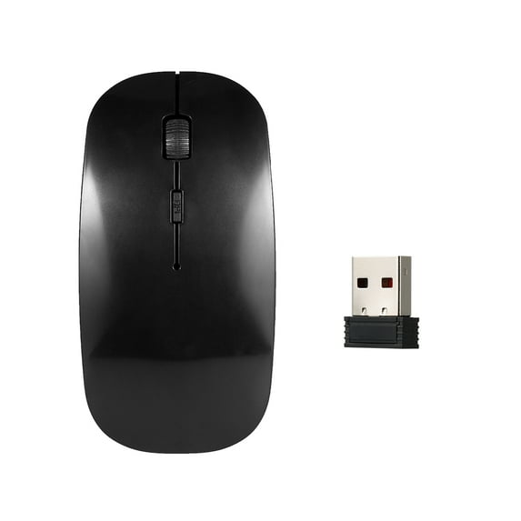 MABOTO 2.4G Wireless Mouse Portable Ultra-thin Mute Mouse 4 Keys Wireless Optical Mouse 1600DPI for Desktop Computer Laptop Black