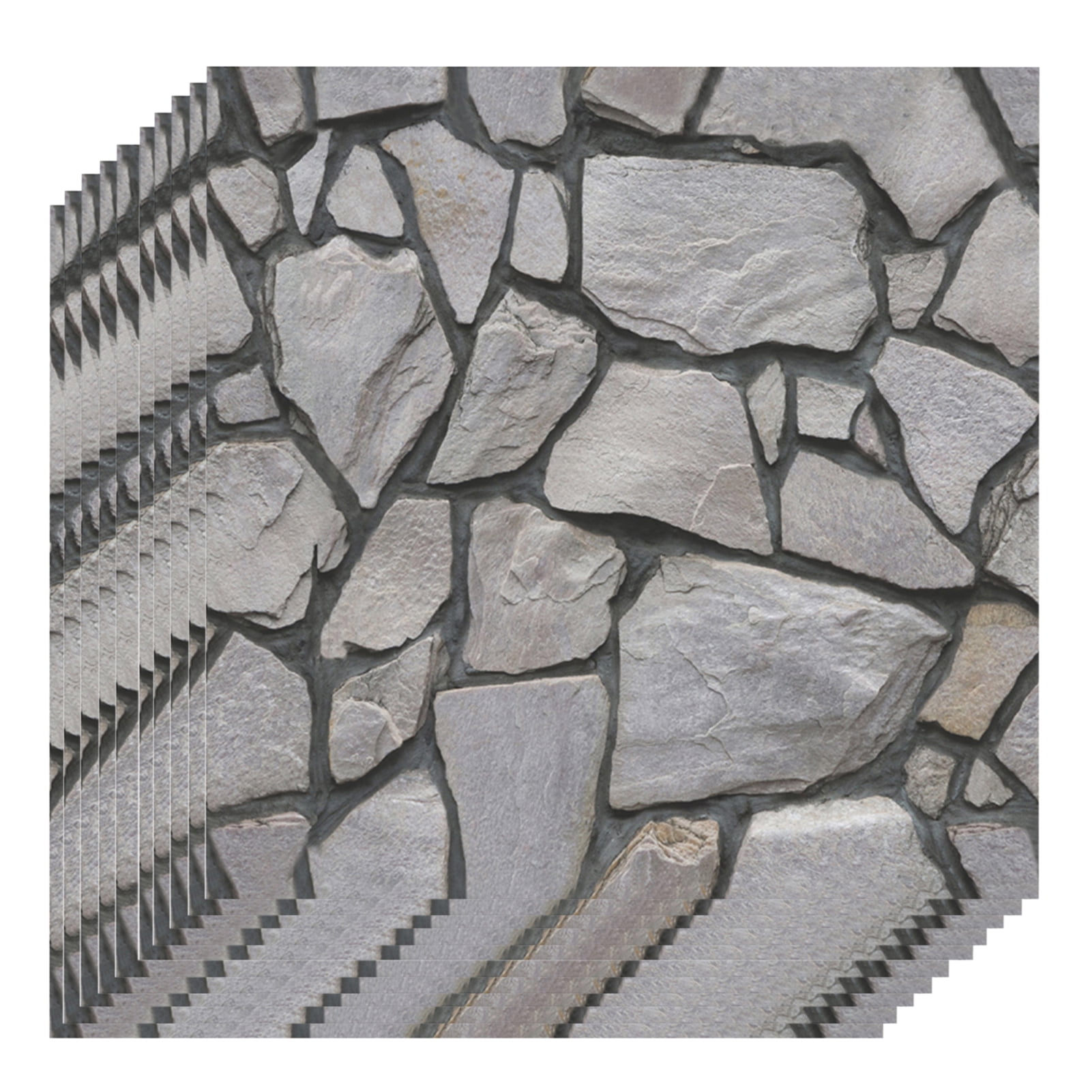 MABOTO 3 Dimension Black Brick WaterResistant Moistureproof Removable