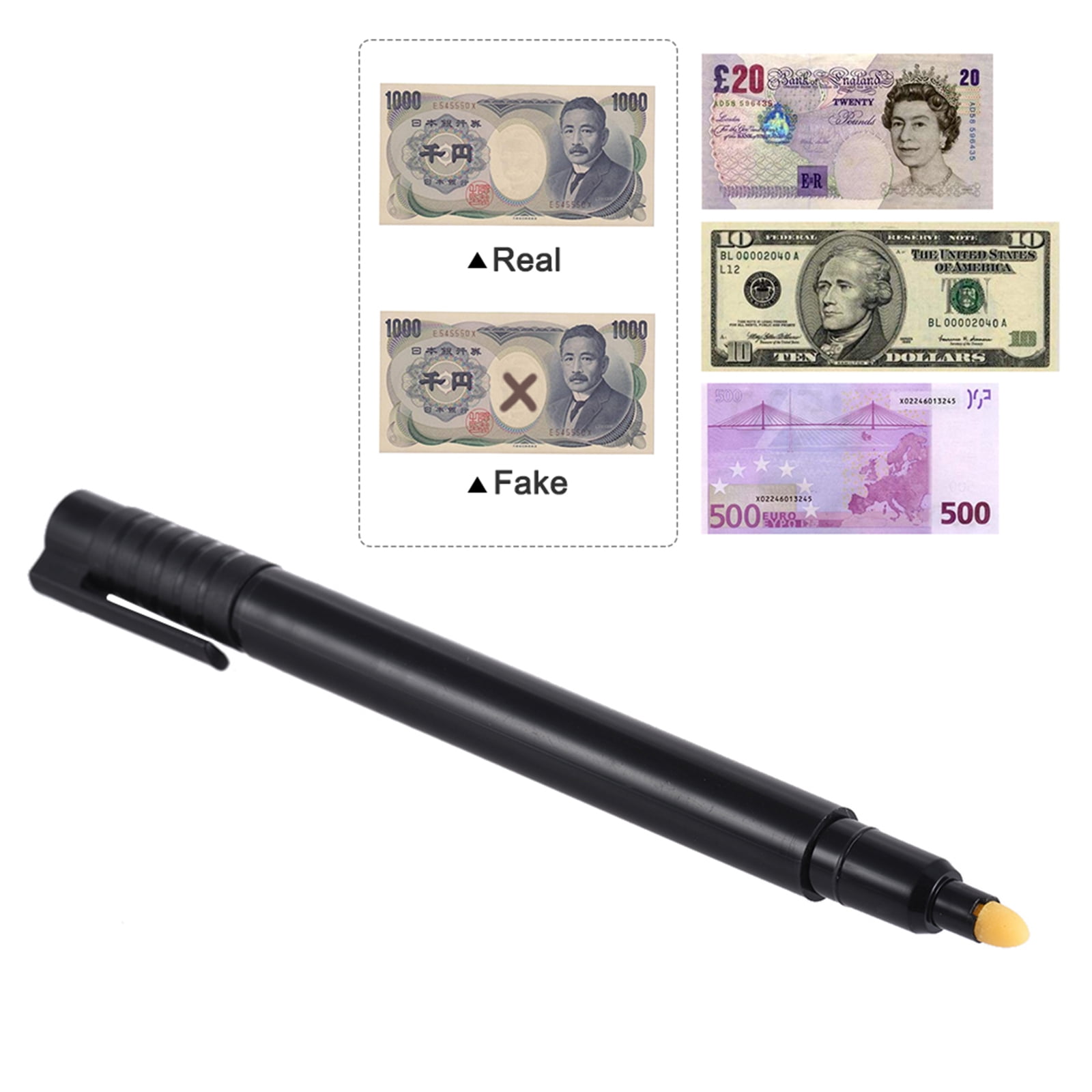 MABOTO Counterfeit Money Detector Pen Fake Banknote Tester Currency Cash Checker Marker for Dollar Bill Euro Pound Yen Won