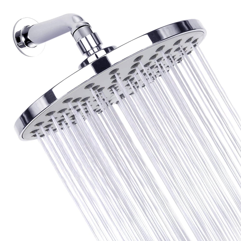 MABOTO High Pressure Shower Head 8 Inch Rain Showerhead G1/2 Adjustable Bathroom Shower Head Spray Showerhead Polished Chrome Bath Rain Round Shower Head Replacement